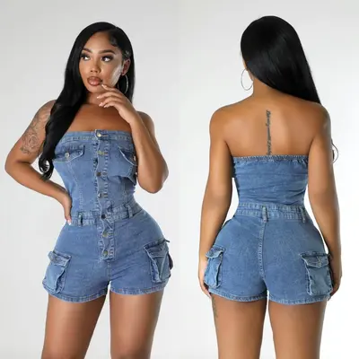 Selected Fashion Nova Short Jean Romper TikTok Shop