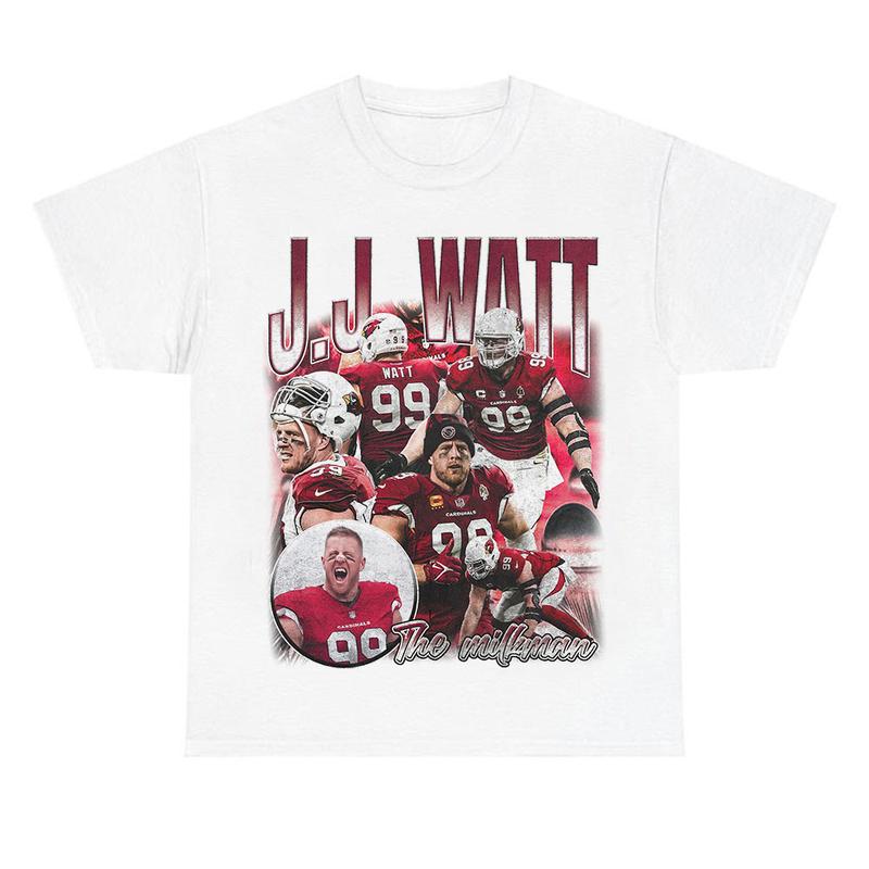 TikTok Shop Vintage 90s Graphic Style J.J. WATT T Shirt Sweatshirt Christmas Gift for All American Football Team Fans All Sizes and Colors for Men and Women