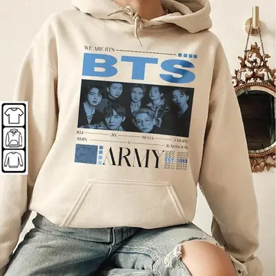 Shops BTS Retro Vintage Army Zip Up Hoodie, La