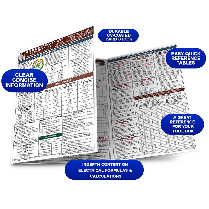 Electrical Formulas & Calculations Quick-Card based on the 2020 NEC ...