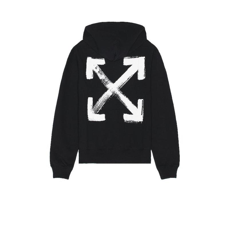 TikTok Shop: OFF-WHITE Paint Arrow Slim Hoodie in Black & White