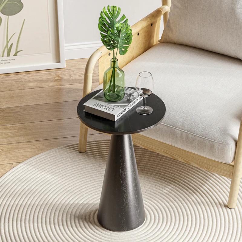 TikTok Shop Best Sellers COZAYH Farmhouse Pedestal End Table Round Martini Table Wood Plant Stand Rustic Small Drink Table for Living Room Bedroom