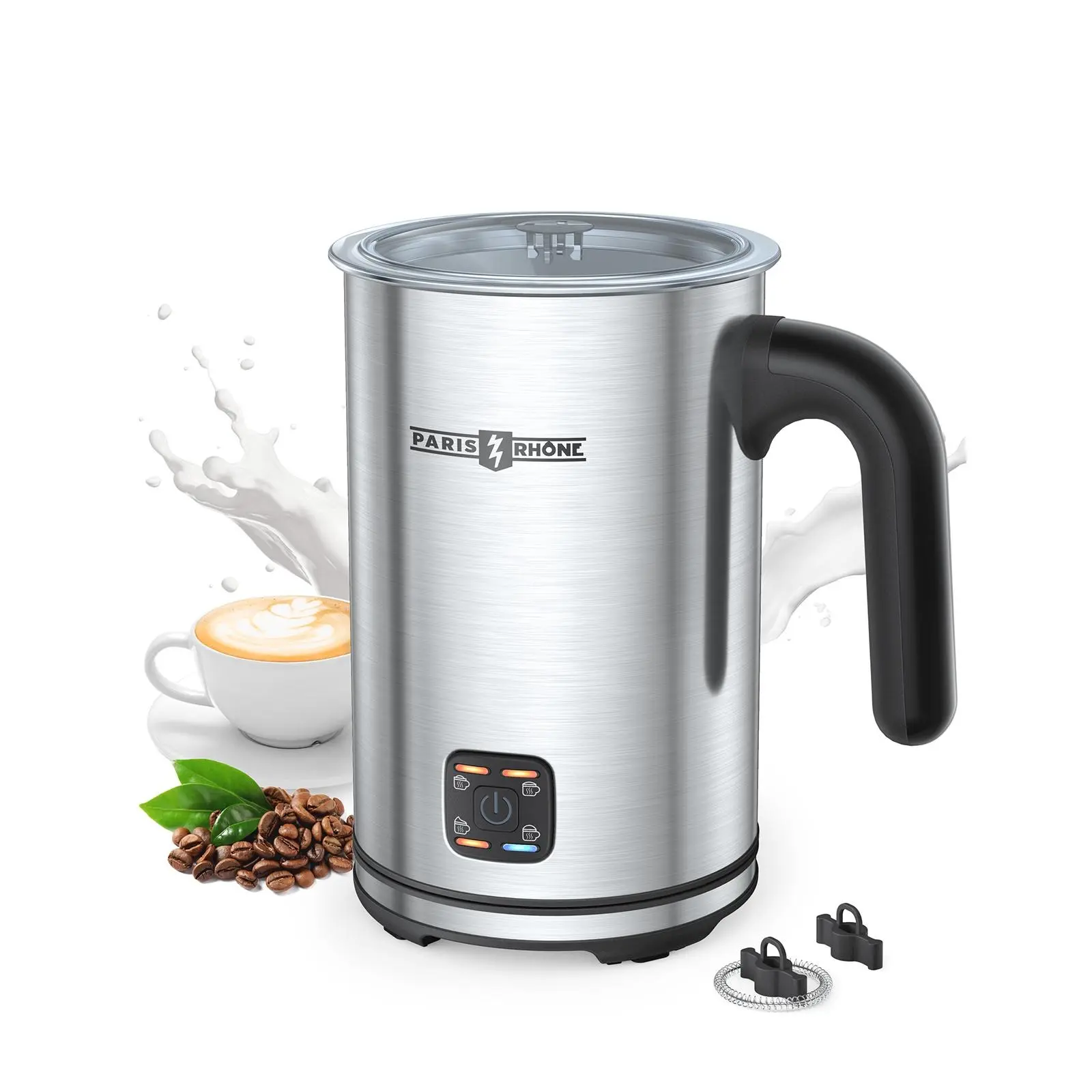 Paris Rhône 4-In-1 Milk Steamer MF009, Electric Stainless Steel