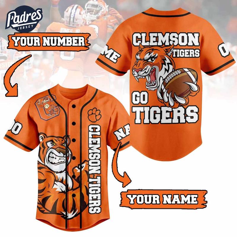 TikTok Shop Custom Clemson Tigers Football Baseball Jersey