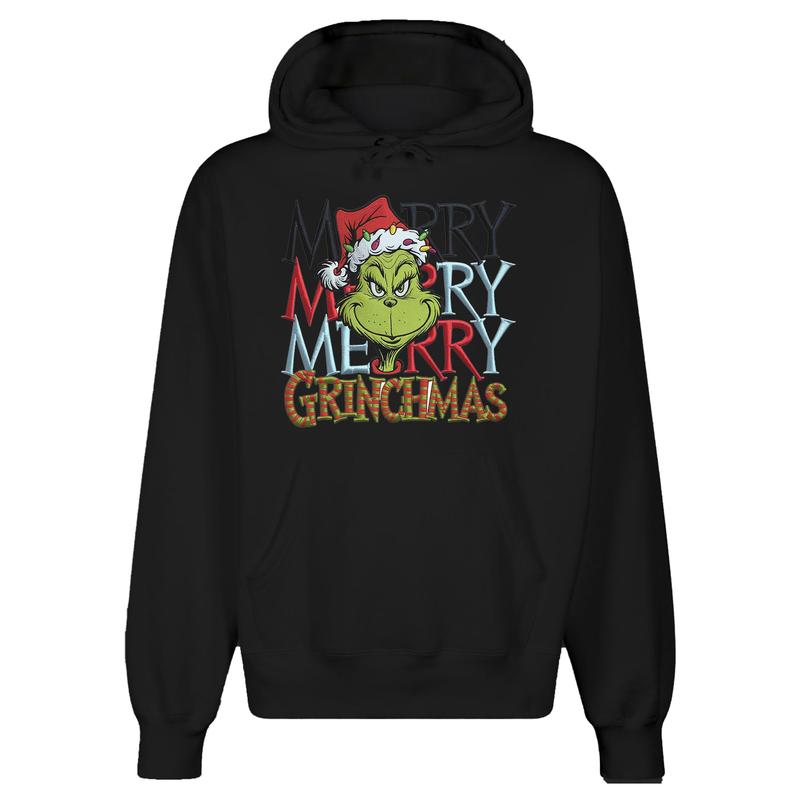 Green Monster Xmas Mischief Longsleeve Hoodie for Men Women Trendy Streetwear Menswear Swe