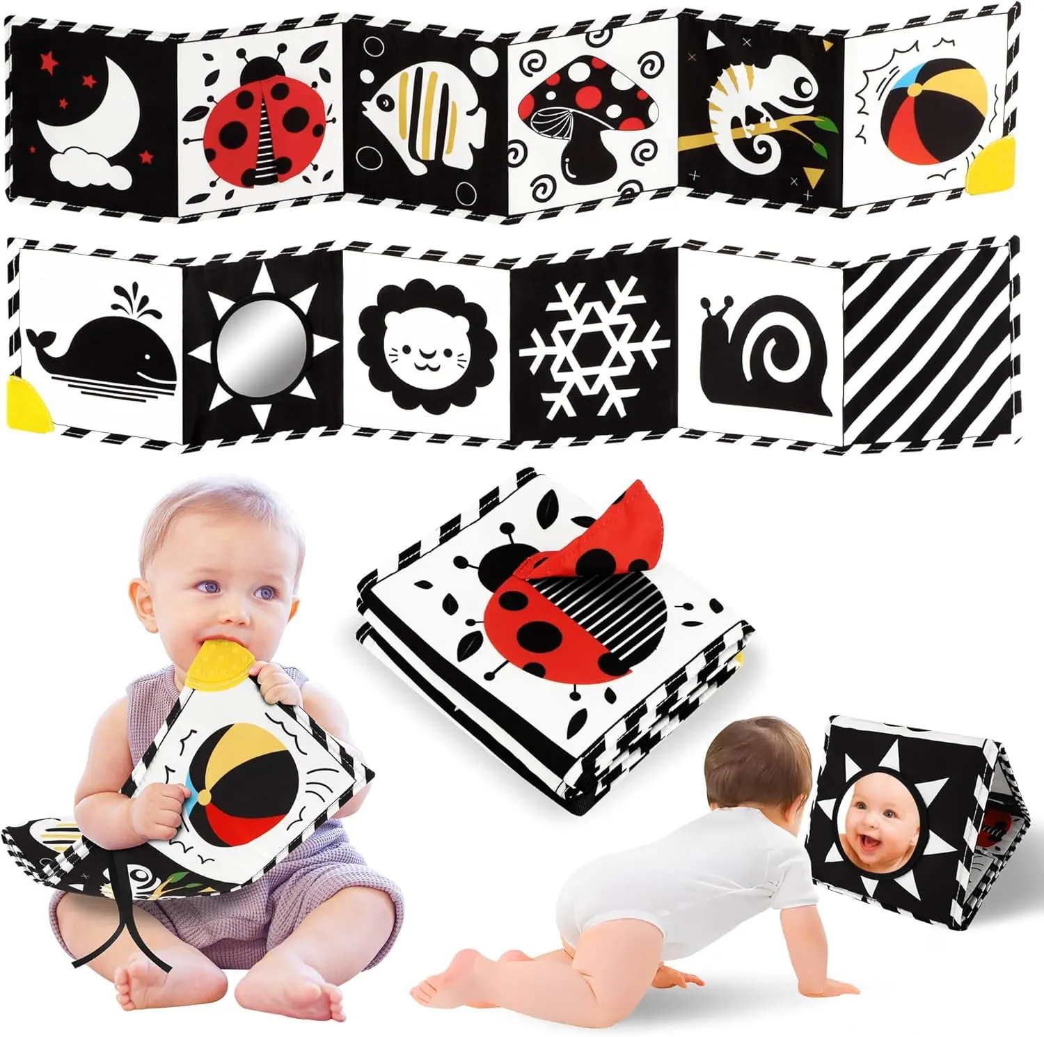 Infant Toys 0-6 Months High Contrast Baby Toys For Newborn: Black
