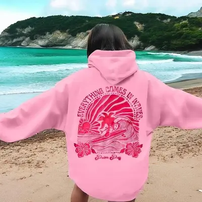 Kids pink cropped smokey tiktok hoodie