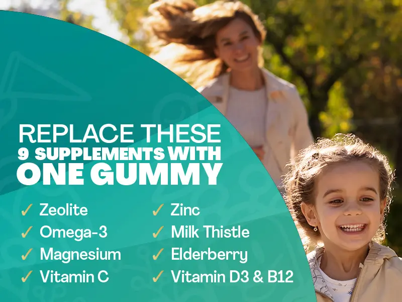 Product Introduction of Zeolite Kids Detox Gummies (Mixed Berry Flavor) - Zoyava 9-in-1 Kid Supplement for Brain, Fitness, and Overall Healthcare - 60 Edible Gummies - Made in USA 8