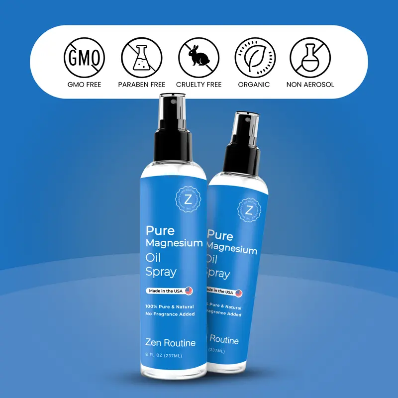 Product Introduction of 8oz - Zen Routine Magnesium Spray - USP Grade Magnesium Chloride for Sleep, Muscle Spasm, Cortisol, Stress Relief, Body Odour and Stress Relief 24