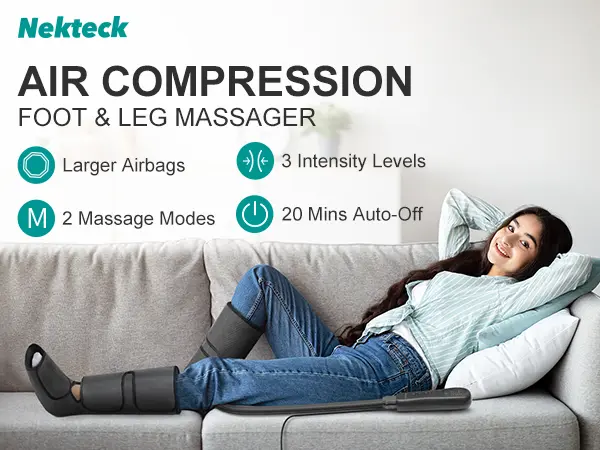 Product Introduction of Nekteck Leg Massager with Air Compression, Foot and Calf Massage Machine for Circulation and Relaxation Comfort 4