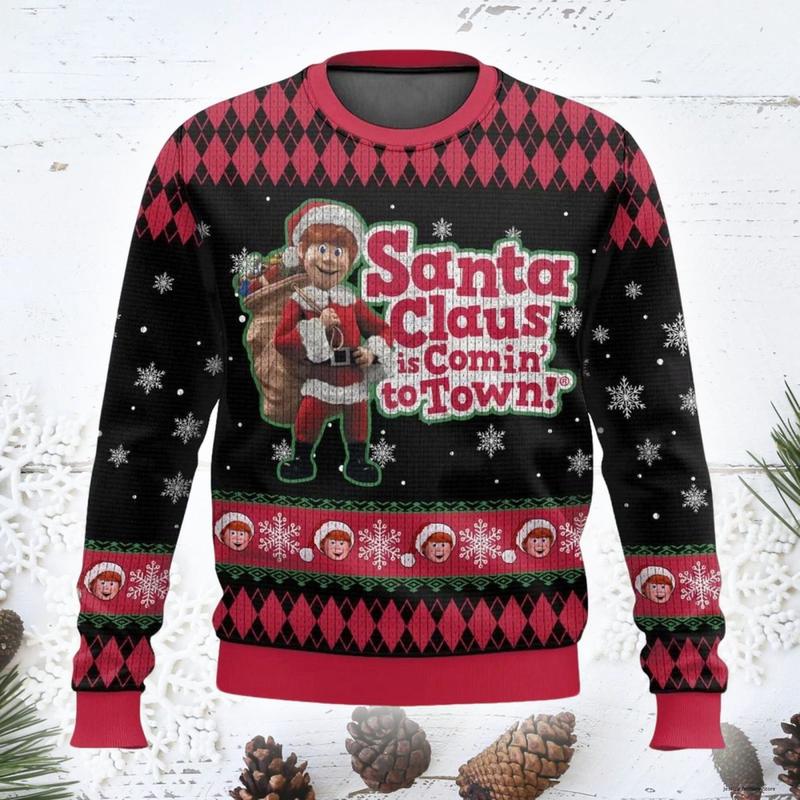 TikTok Shop Santa Claus Is Coming To Town Ugly Christmas Sweater Size S 5XL