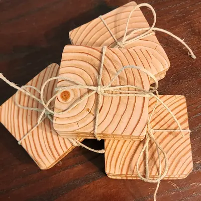 Wibbly Wobbly Timey Wimey Wood Coaster Set of 4 4x4in Raw Wood Wibbly Wobbly Timey Wimey Wood Coaster Set of 4 4x4in Raw Wood