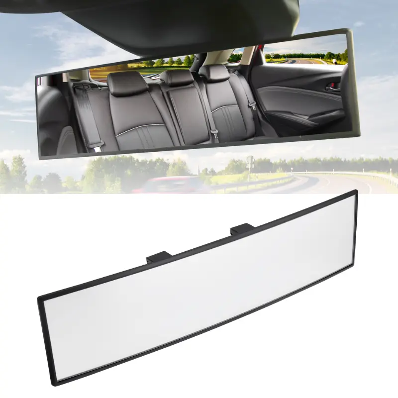 2 Pcs Car Blind Spot Mirrors – Adjustable Wide Angle Rectangular Add-on Mirror, 3.74" X 1.41", Universal Fit (Black)