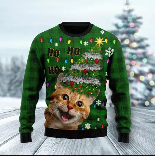 TikTok Shop Cat Christmas Tree Ugly Christmas Sweater