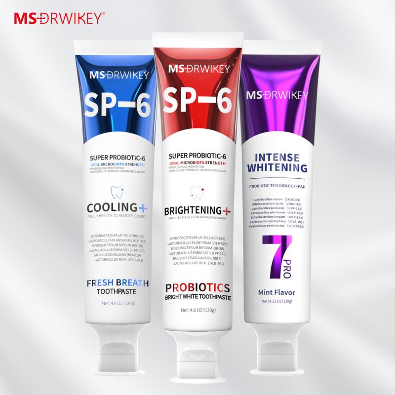 Product Introduction of MSDRWIKEY 3-Pack Toothpaste Combo | 7Pro Fresh Formula | Fluoride-Free Enamel Repair & Sensitive Teeth Care | Fresh Mint 0