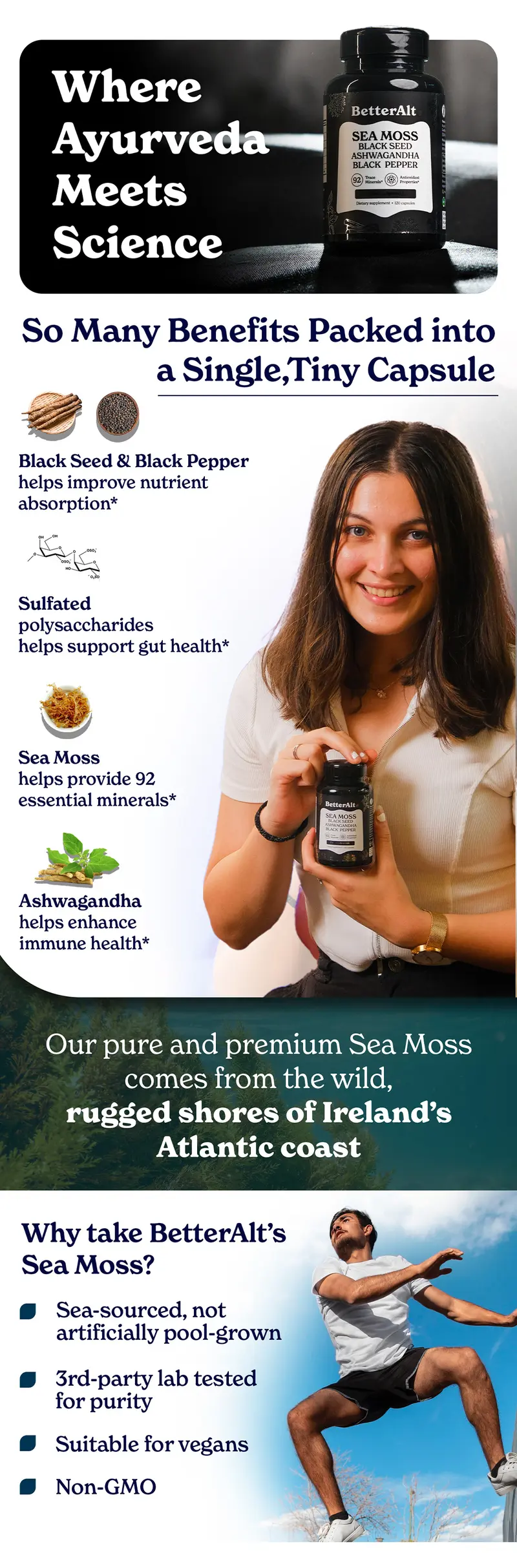 Product Introduction of BetterAlt 92-in-1 Minerals | Sea Moss Ashwagandha Capsules | For Immune Health, Gut Support & Brain Focus | Lab-tested for Purity | 2-Month Pack 0