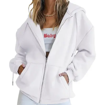 White zip up sweaters sale