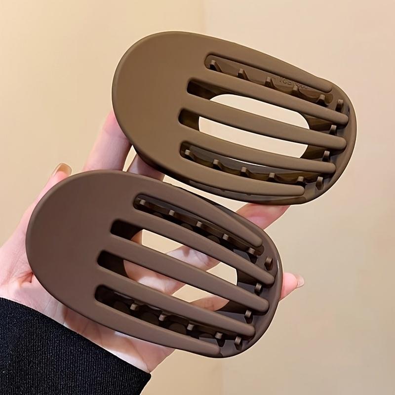 Solid Color Hair Clip, 4pcs Oval Acrylic Hair Clips Set for Women, No Trace Flat Large Hair Clip, Elegant Minimalist Frosted Solid Color Hair Clips for Daily Wear, Ideal Gifts for Her