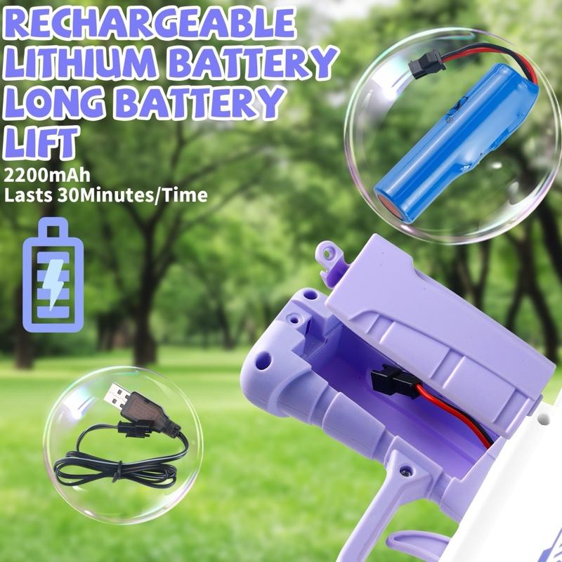 Product Introduction of Bubble Machine Blower for Kids & Toddlers, Bubble Toys for Outdoor Birthday Party Portable Fun Colorful 10