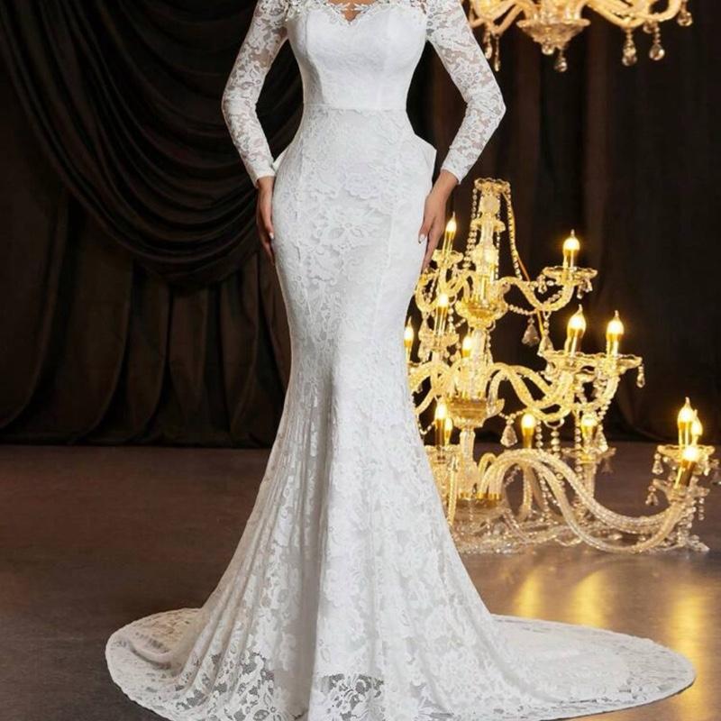 Tulle High Collar White Long Mermaid Evening Dress Tulle High Collar White Long Mermaid Evening Dress