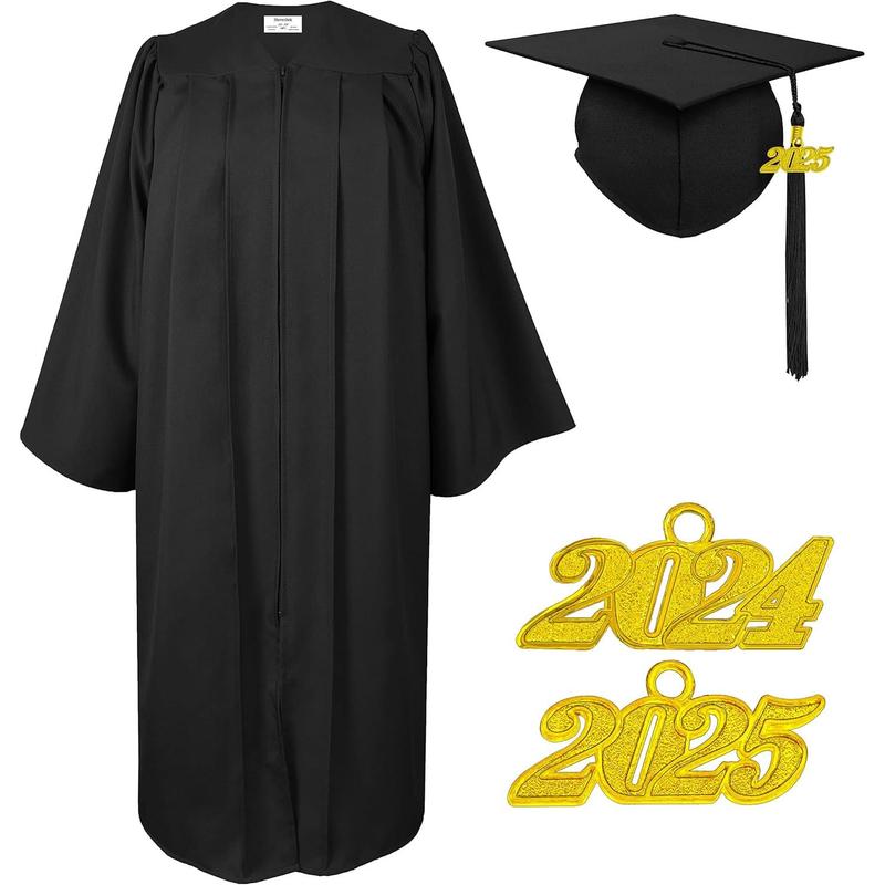 Matte Graduation Cap and Gown 2025 2025 Tassel Adults Set fo - TikTok Shop