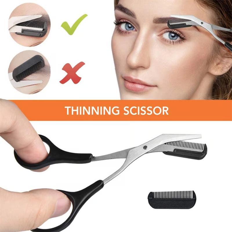 Product Introduction of SafeTrim Pro Scissors - Eyebrows/Eyelashes Grooming - Stainless Steel Precision Trimmer with Safety Cap - Ergonomic & Travel-Ready 8