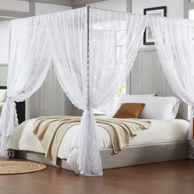 Black lace bed canopy sales