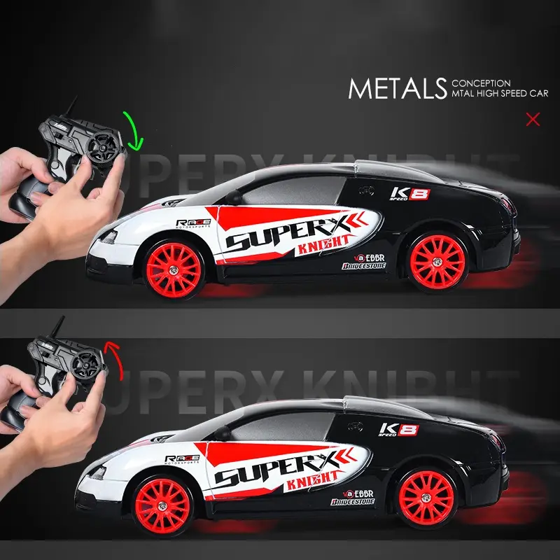 Remote Control Car RC Drift Car Valentine's Day Gift 2.4GHz 1:24 Scale 4WD 15KM/H High Speed Model Vehicle LED Lights Drifting Tire Racing Sport Toy Car for Adult Boy Girl Kid Gift 6