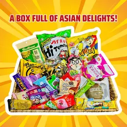 Yum Burst Box: The Ultimate Asian Snack Box – 25 Pieces, > 2lbs, Perfect for Sharing, Gifting, and Indulging