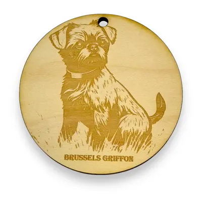 Ornament - Brussels Griffon Dog Raw Wood Ornament - Brussels Griffon Dog Raw Wood