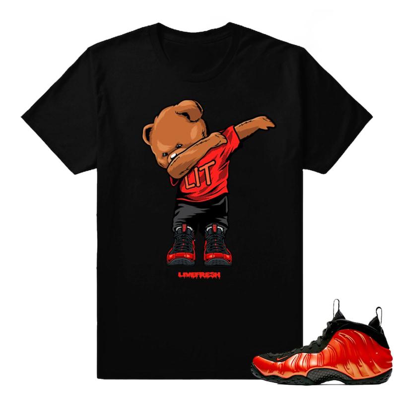 TikTok Shop Habanero Foamposite Shirts to match Sneaker Match Tees Black Dabbin Bear