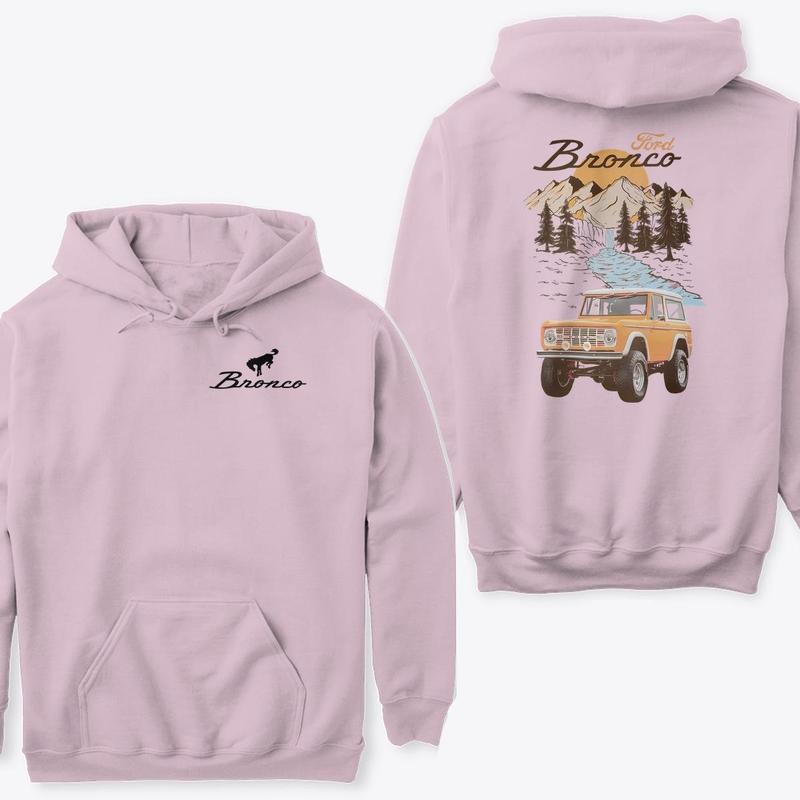 TikTok Shop 2 Side Ford Bronco Vintage Car National Park Hoodie Car Vintage Graphic Hoodie Bronco Hoodie Country Girl Clothes Trend Clothing Unisex Sweatshirt Hoodie Comfort Colors