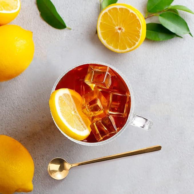 Highquality Material These clear embossed glass cups are made of