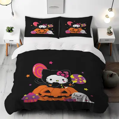 Hello Kitty Kawaii Sanrio Halloween TikTok sale Queen Full Throw Blanket