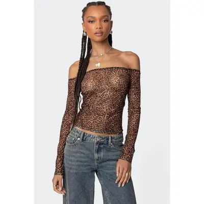 Sheer off the shops shoulder crop