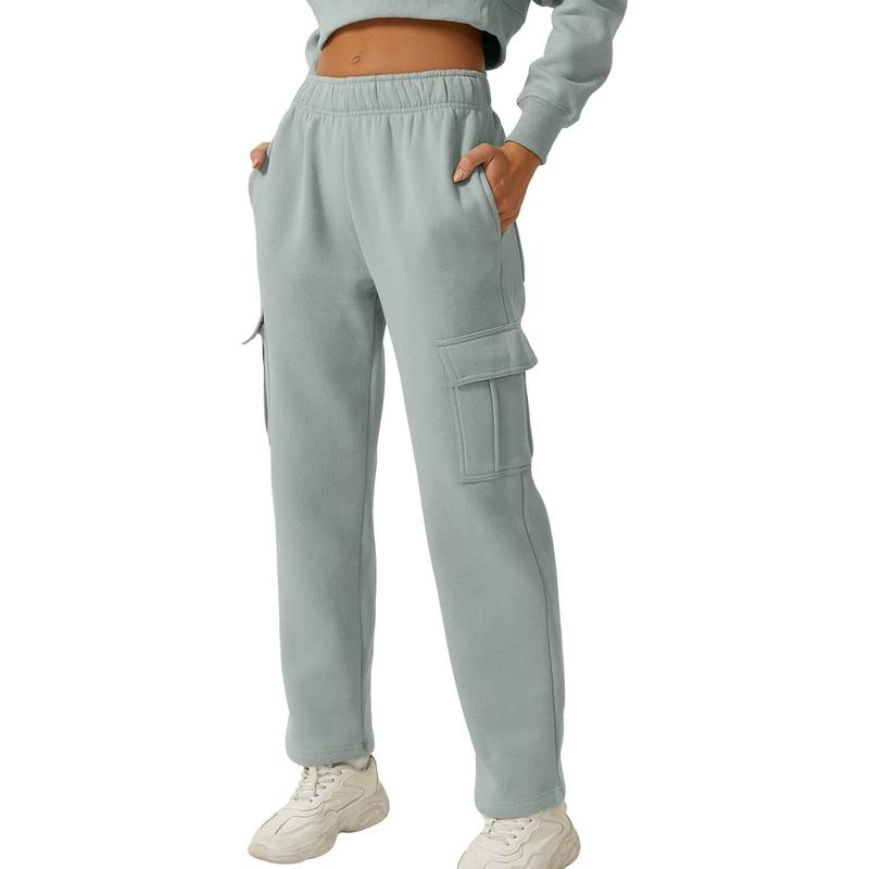 TikTok Shop Womens medium waist baggy elastic waist sweatpants casual fleece long pants with pockets