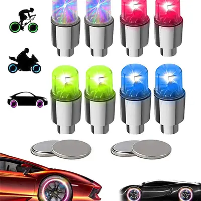 Led Valve Stem Caps 4-Pack Solar LED Tire Valve Lights Motion