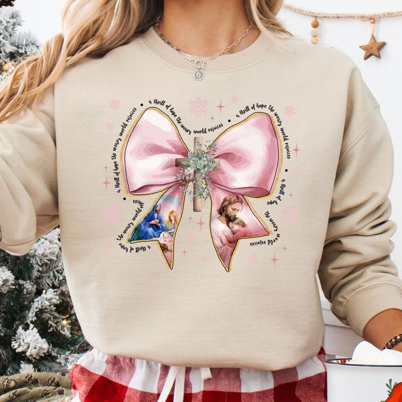 Jesus Christmas Coquette Bow Nativity Shirts Jesus Christmas Coquette Bow Nativity Shirts