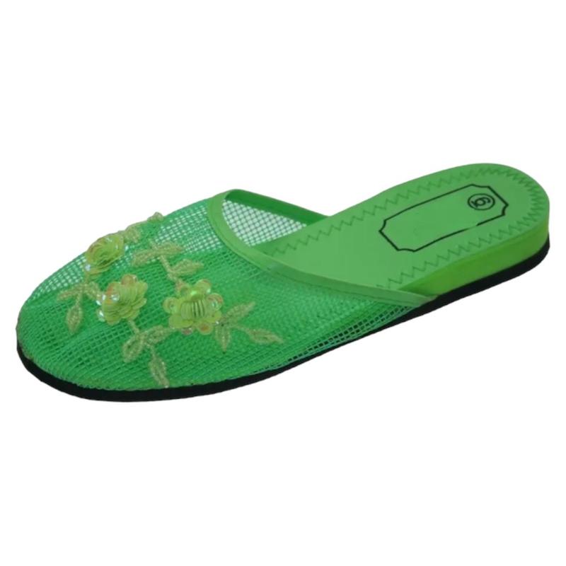 Cammie Women's Floral Beaded Mesh Chinese Slippers Flip Flops Flip Flop 2