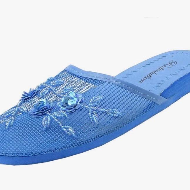 Cammie Women's Floral Beaded Mesh Chinese Slippers Flip Flops Flip Flop 1